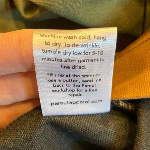 Pamut Apparel linen/hemp handmade black, green, and tan button-up Jacket - xs - Picture 9 of 11